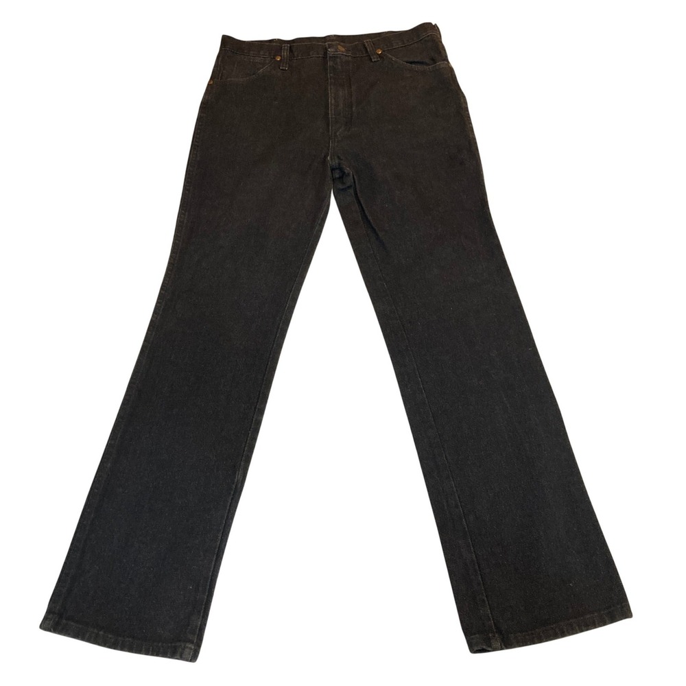 Wrangler Cowboy Cut Slim Fit Black Denim Jeans Mens 34x34 (Fits 33x32) USA
